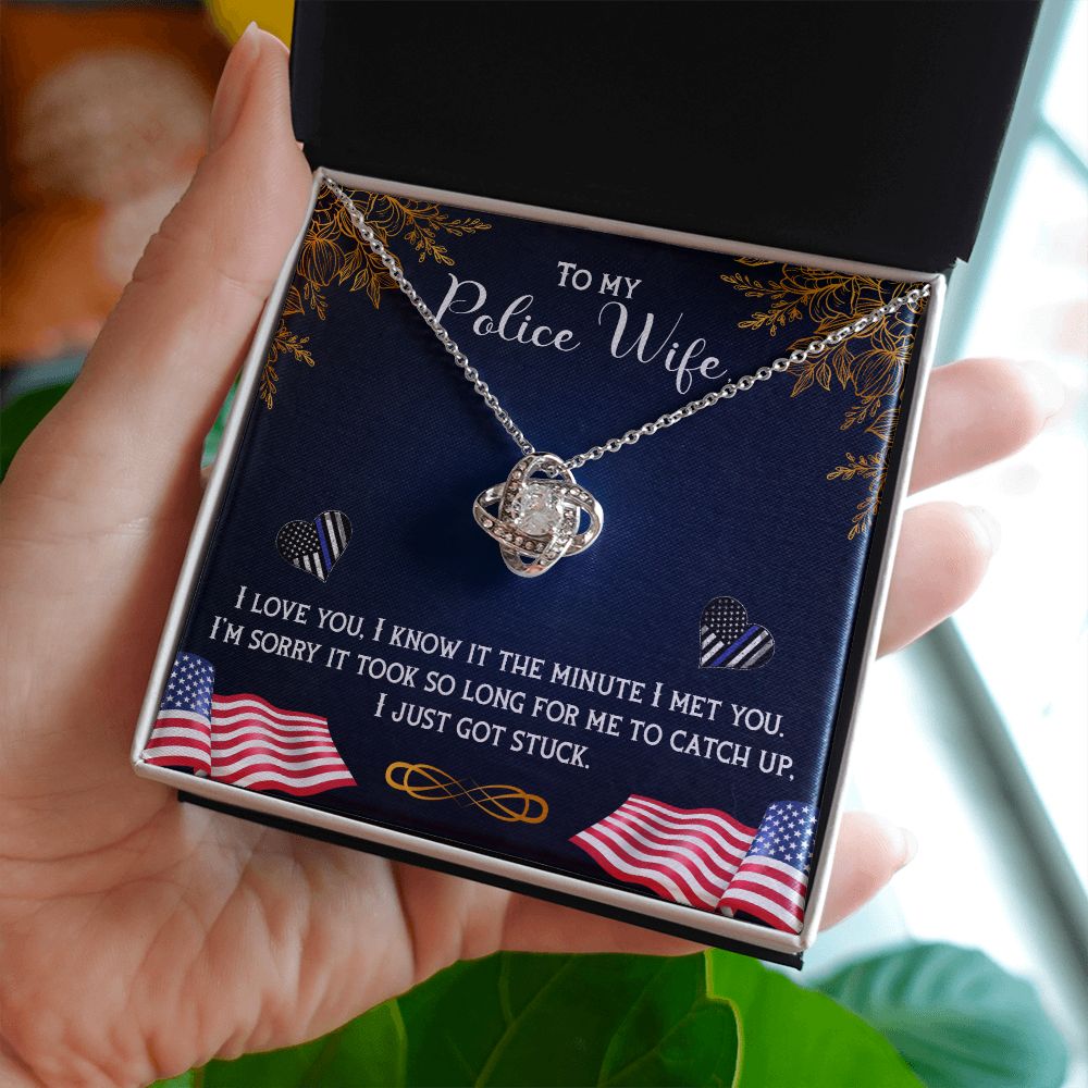 To My Police Wife - Love Knot Necklace