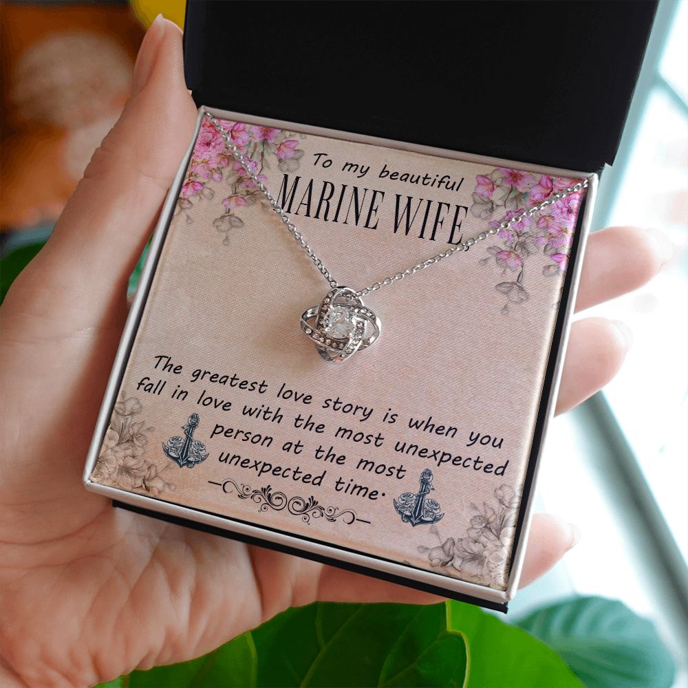 To My Marine Wife - Love Knot Necklace