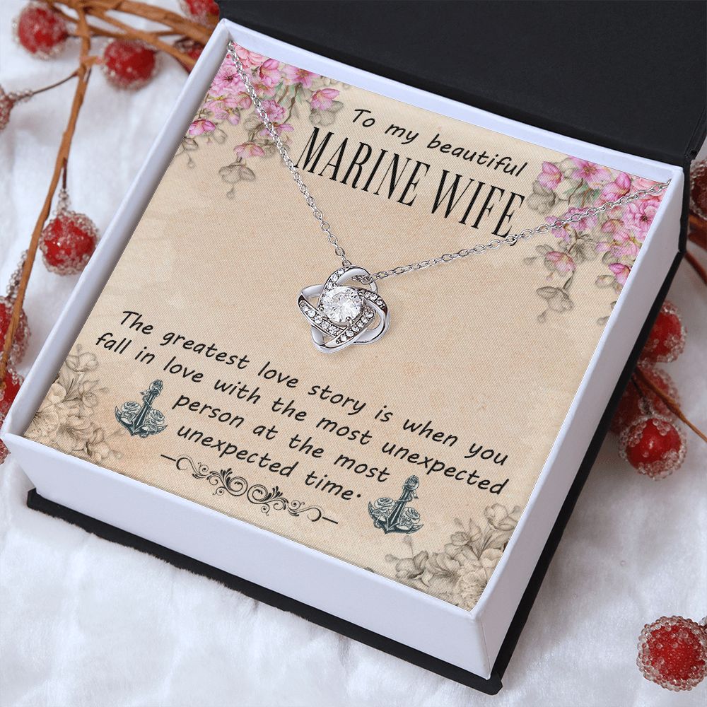 To My Marine Wife - Love Knot Necklace
