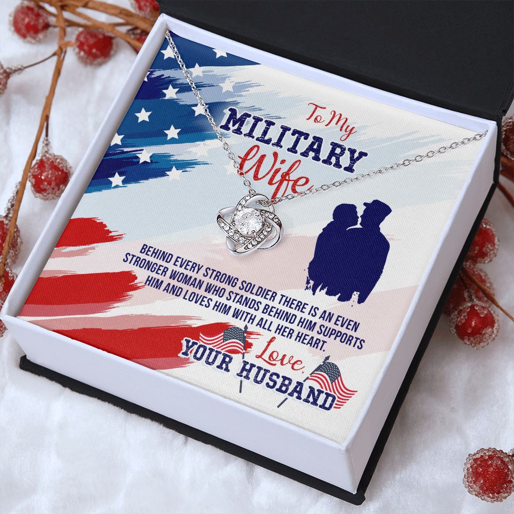 To My Milatary Wife - Love Knot Necklace