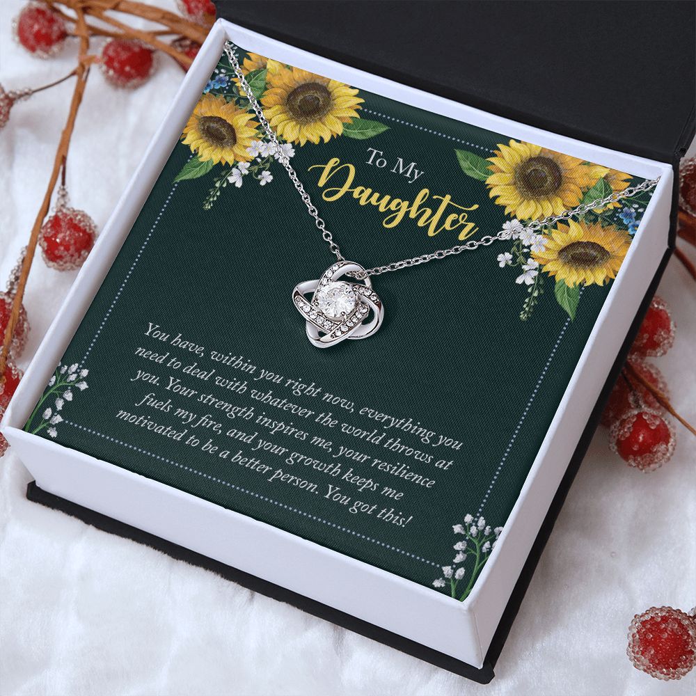 To My Daughter - Love Knot Necklace