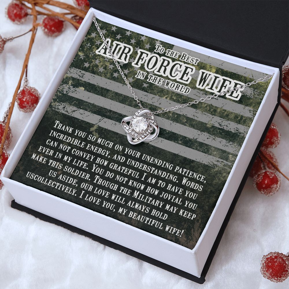 To My Air Force wife - Love Knot Necklace