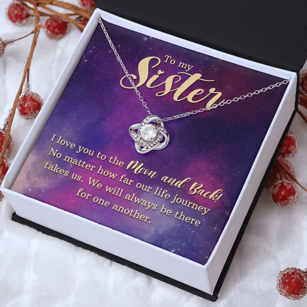 To my sister-I love you Love Knot Necklace