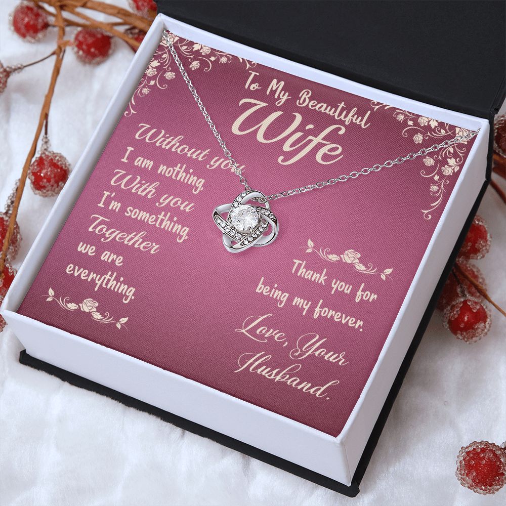 To My Beautiful Wife - Love Knot Necklace