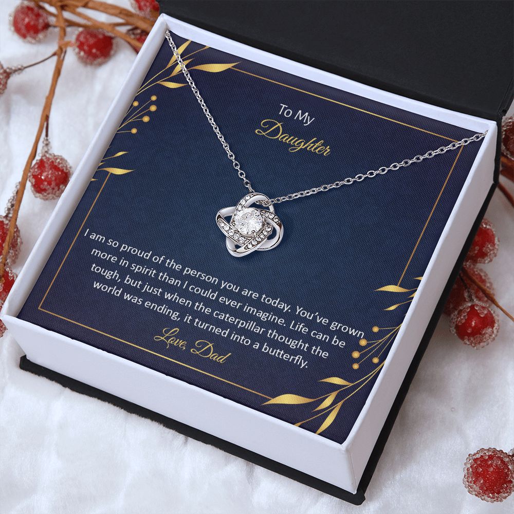 To My Daughter - Love Knot Necklace