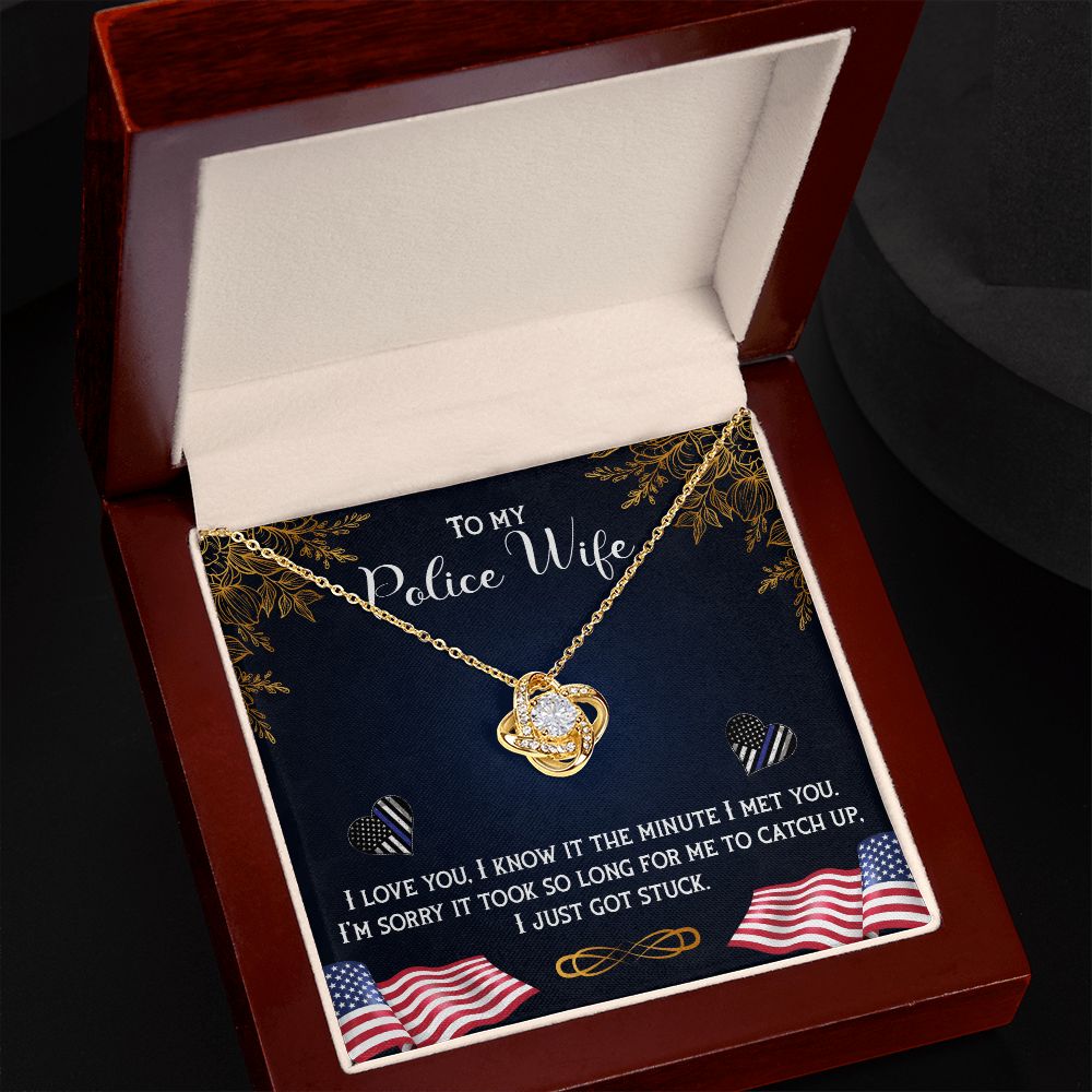 To My Police Wife - Love Knot Necklace