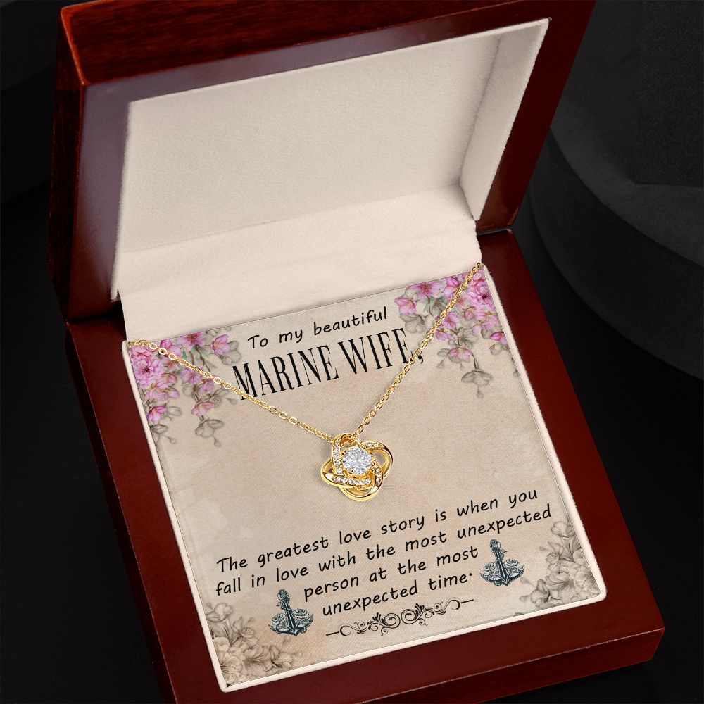 To My Marine Wife - Love Knot Necklace