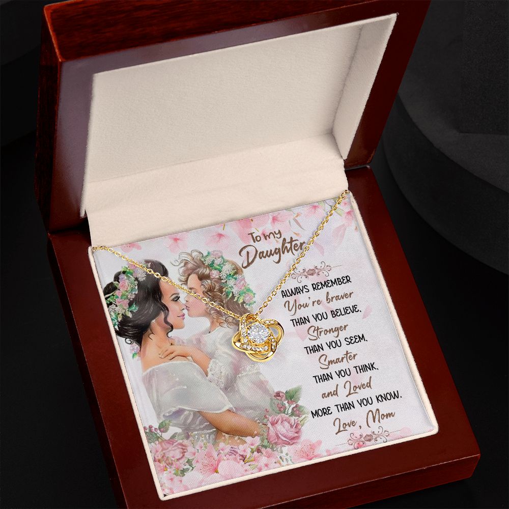 To My Daughter from Mom - Love Knot Necklace