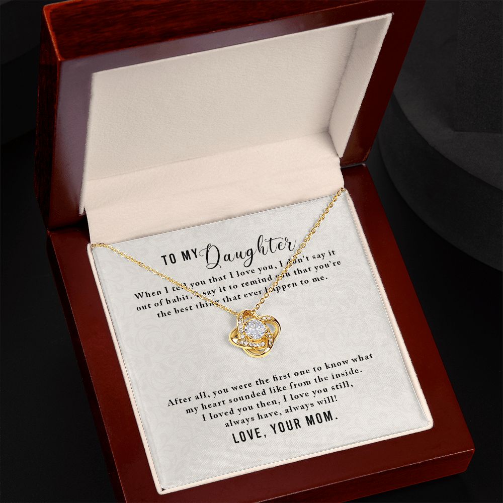 To My Daughter from Mom - Love Knot Necklace