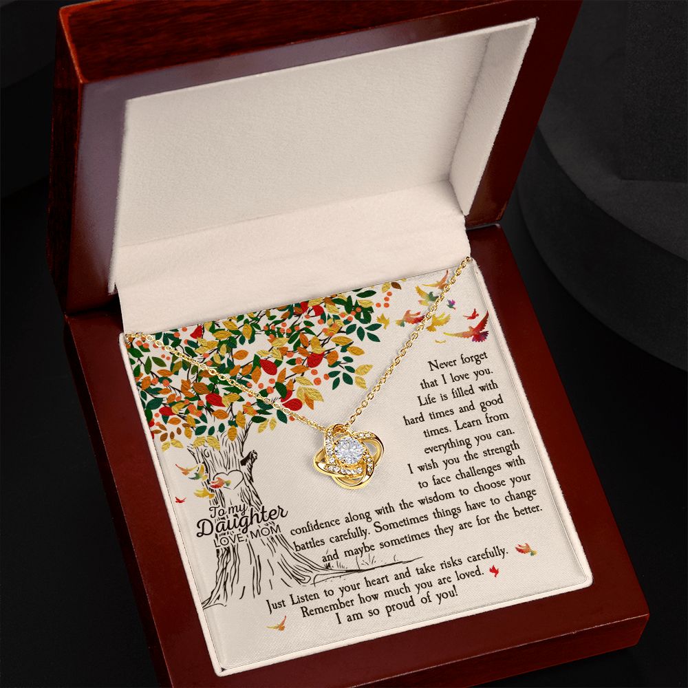 To My Daughter from Mom - Love Knot Necklace
