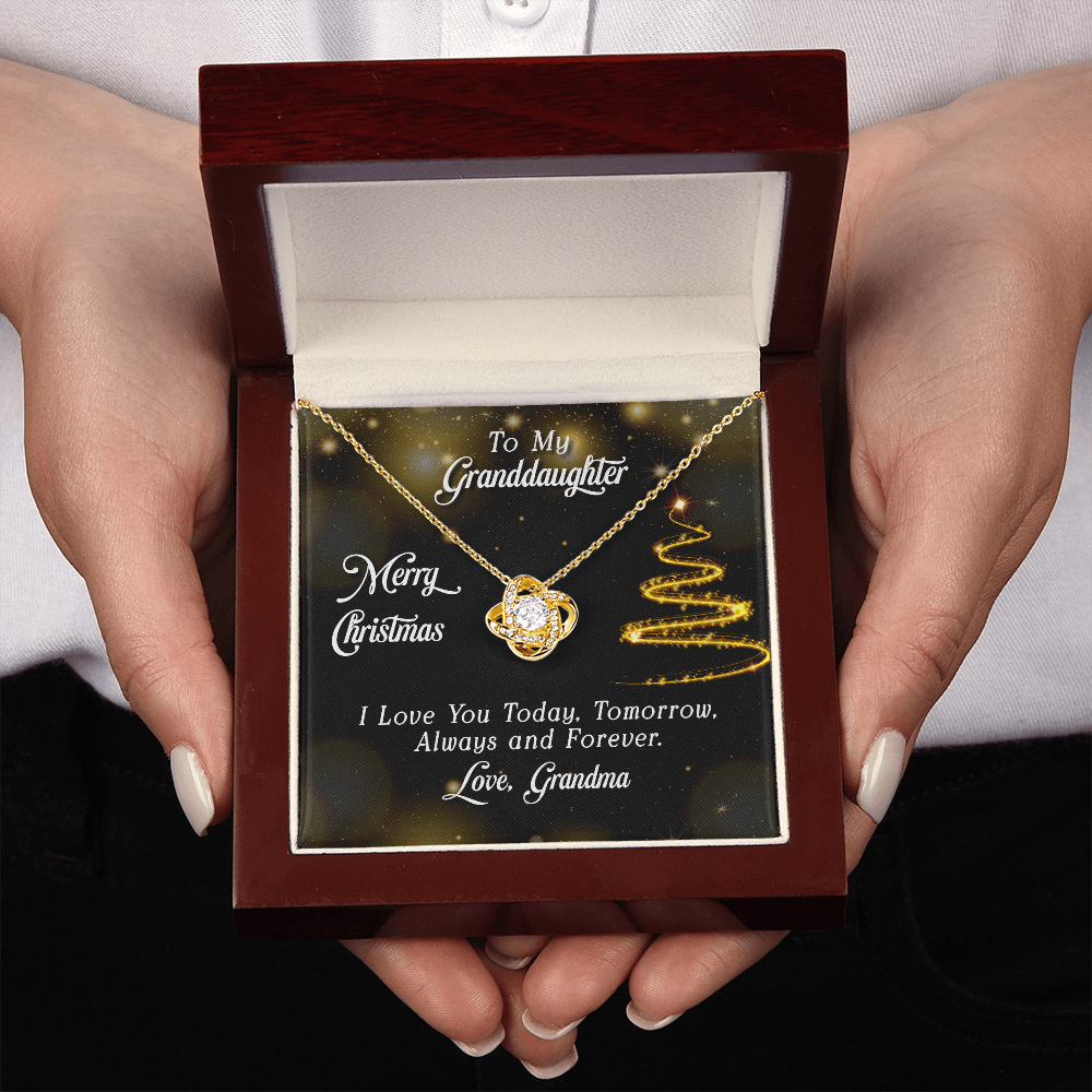 To My Granddaughter - Love Knot Necklace For Christmas