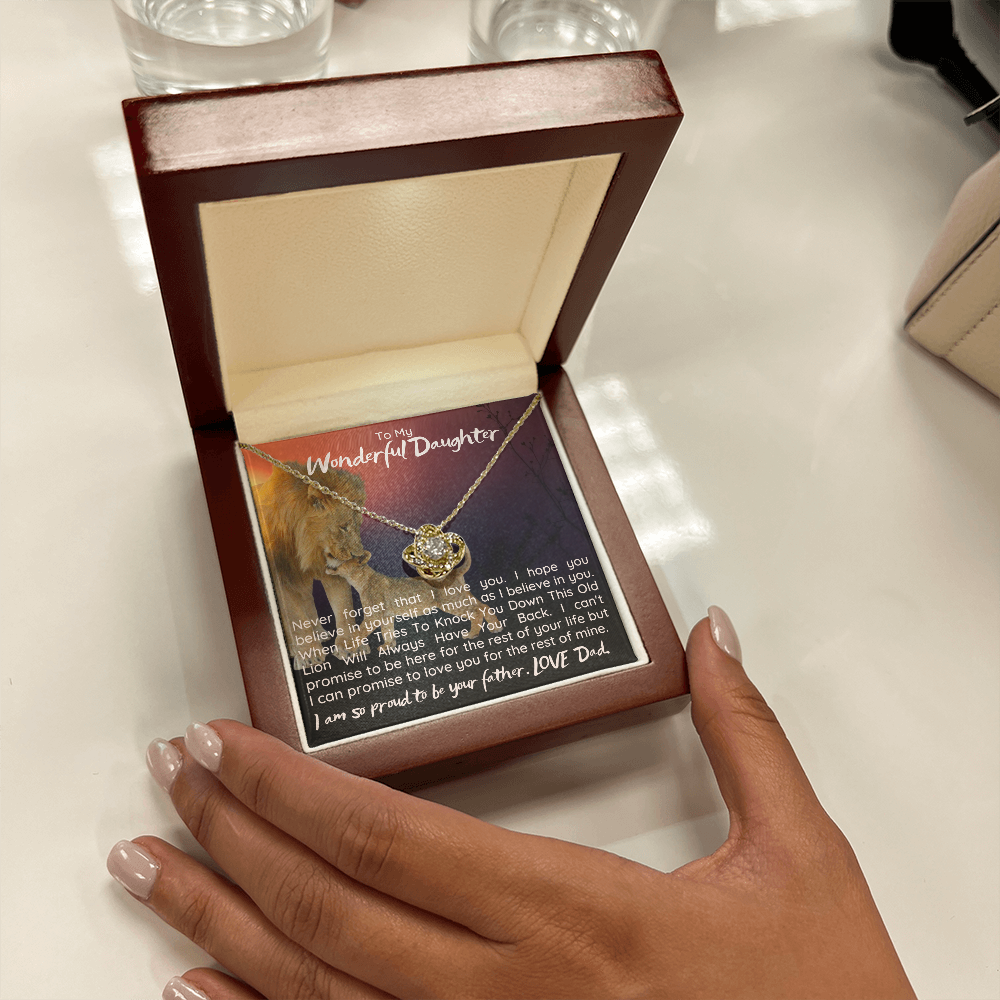 To My Wonderful Daughter - Love Knot Necklace