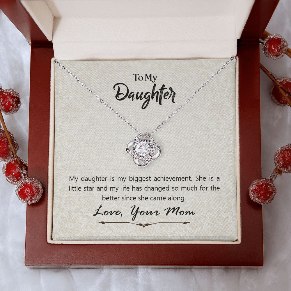 To My Daughter from Mom - Love Knot Necklace