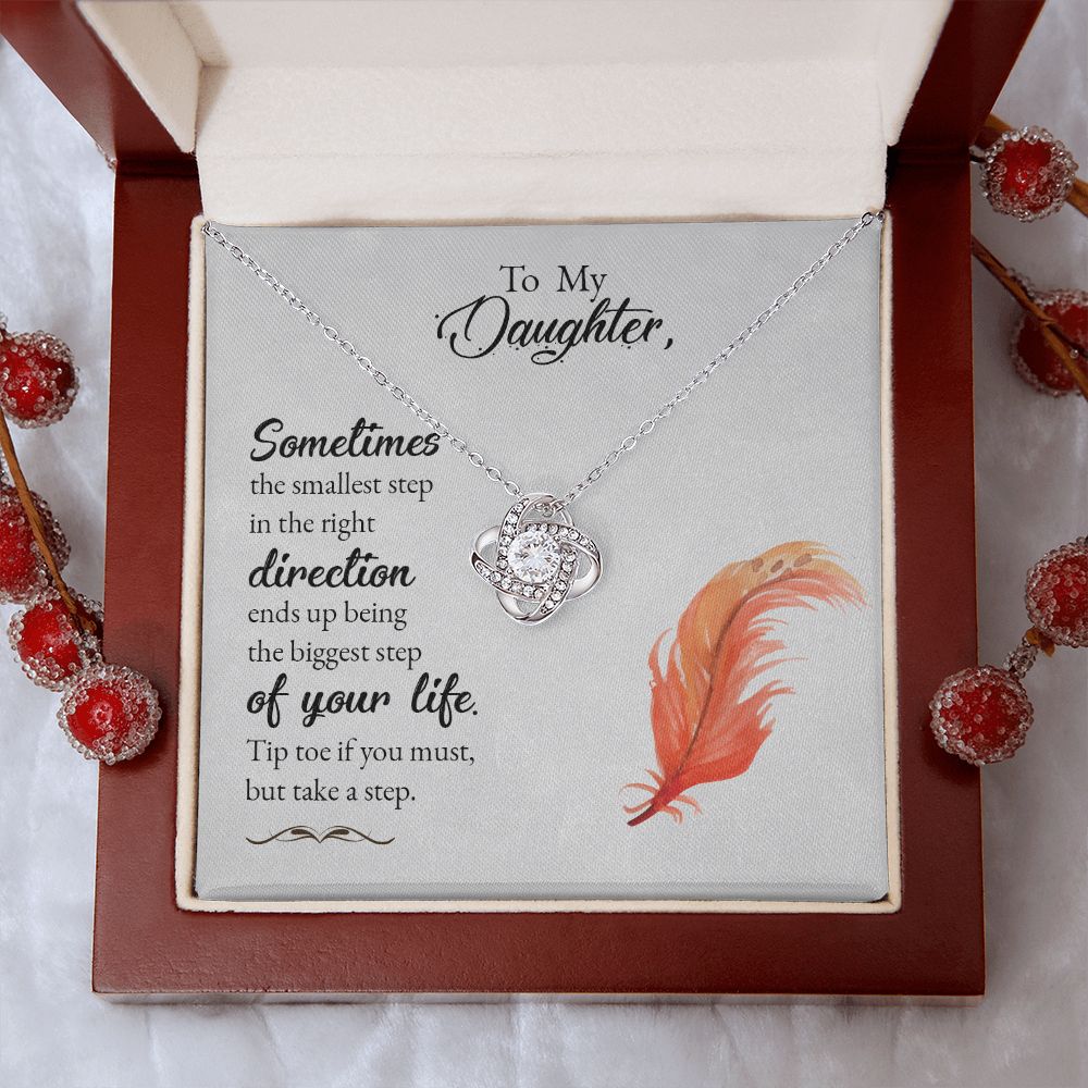 To My Daughter from Mom or Dad - Love Knot Necklace