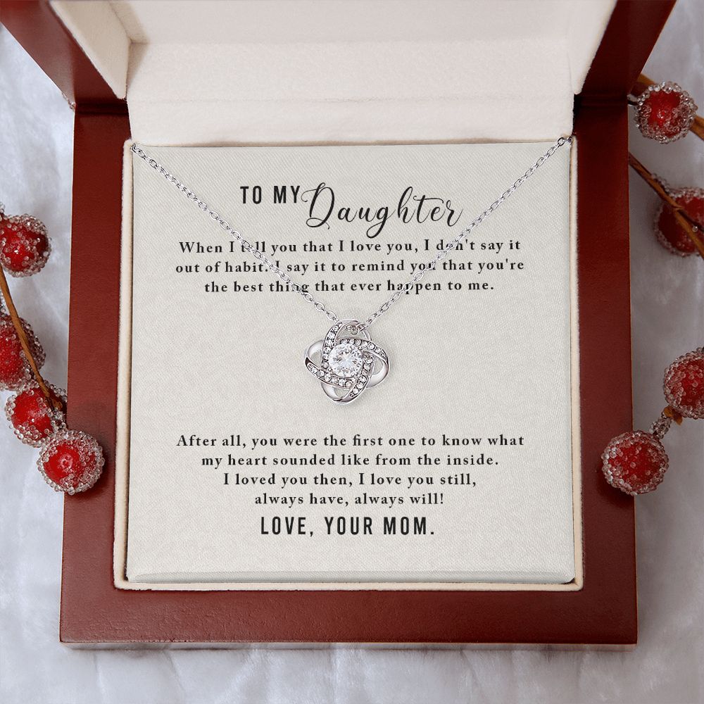 To My Daughter from Mom - Love Knot Necklace