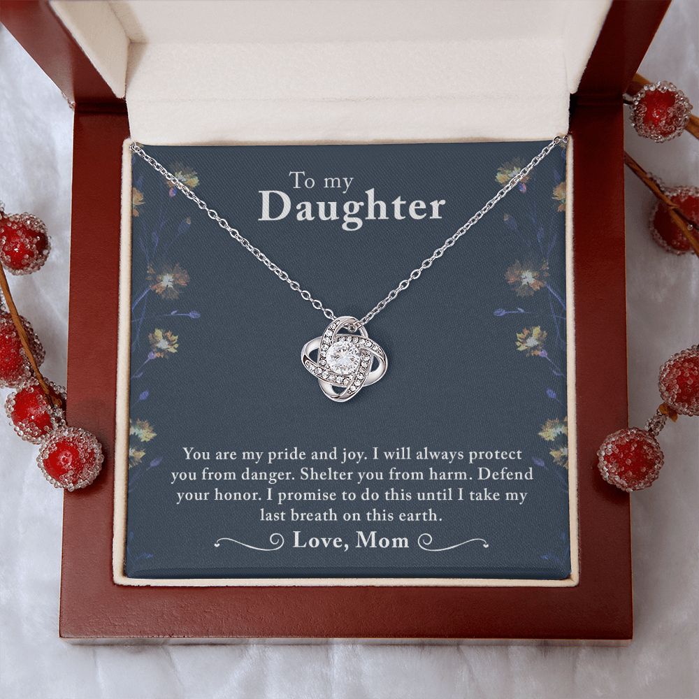 To My Daughter from Mom - Love Knot Necklace