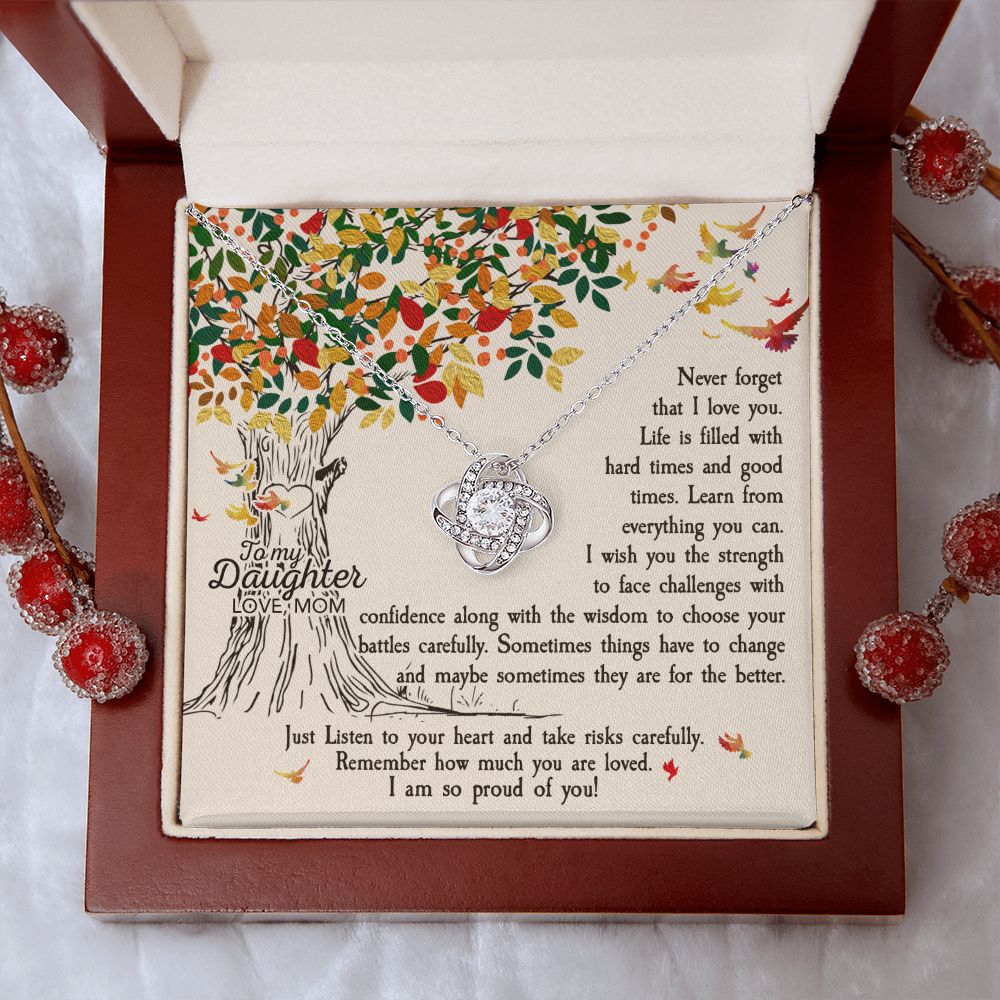 To My Daughter from Mom - Love Knot Necklace