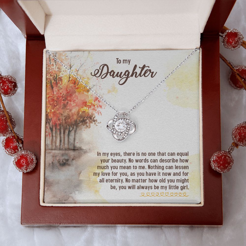 To My Daughter from Dad or Mom - Love Knot Necklace