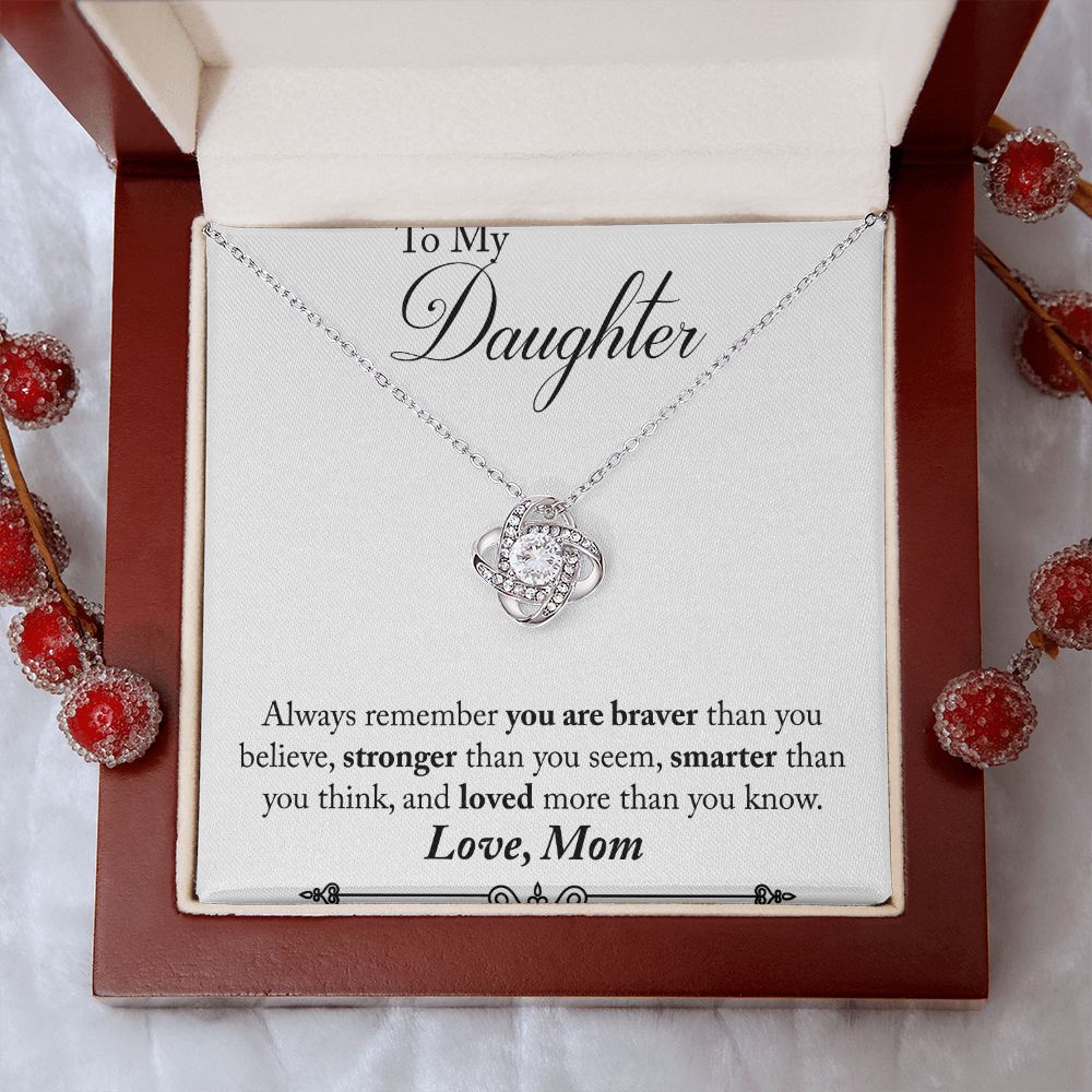To My Daughter from Mom - Love Knot Necklace