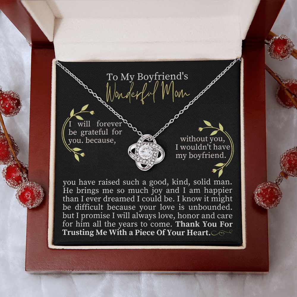 To My Boyfriend's Mom Necklace - Love Knot Necklace