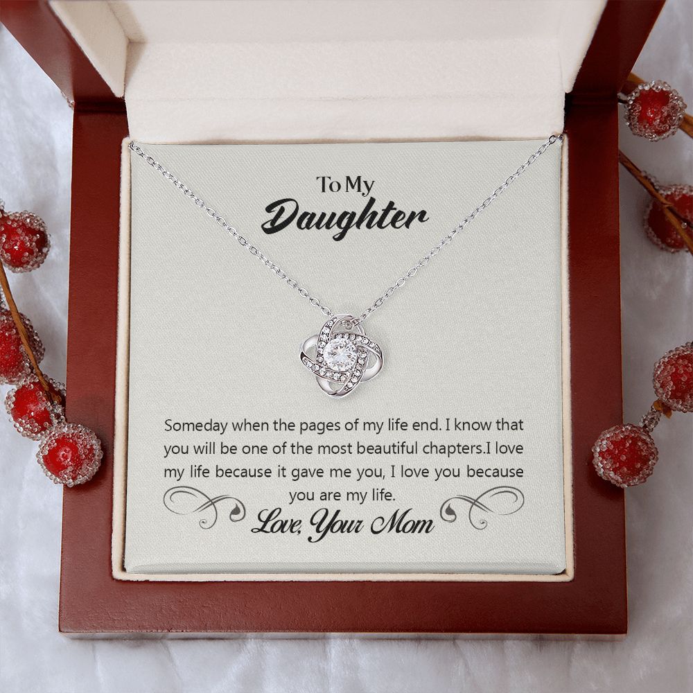 To My Daughter from Mom - Love Knot Necklace