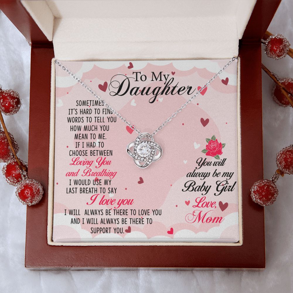 To My Daughter from Mom - Love Knot Necklace