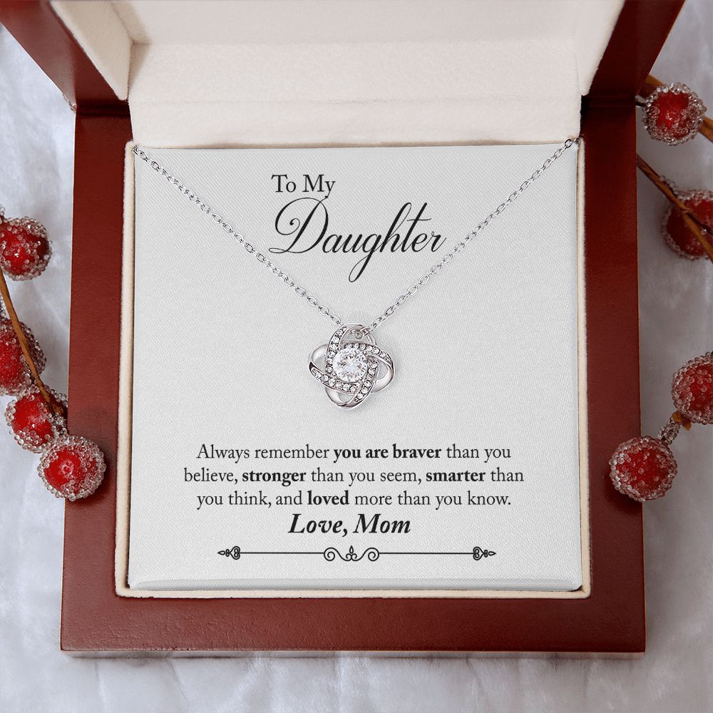 To My Daughter from Mom - Love Knot Necklace