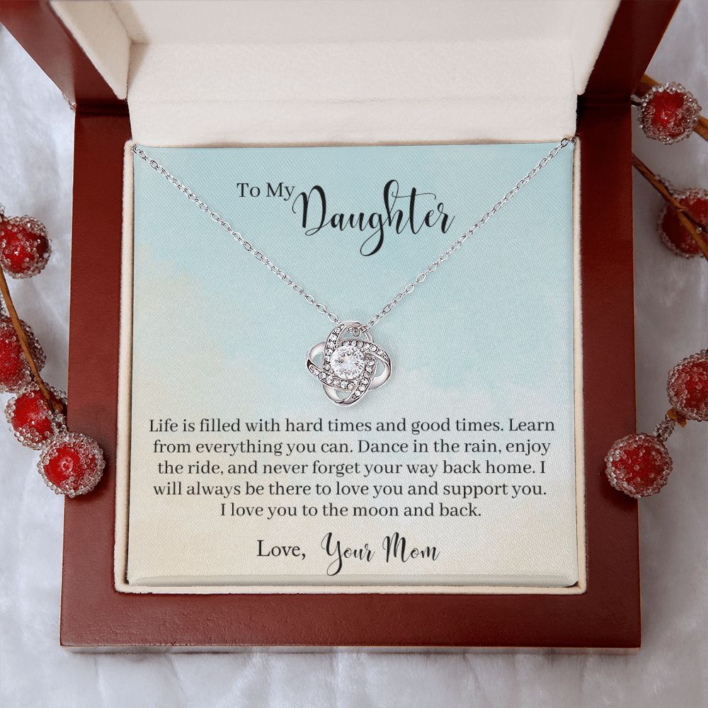 To My Daughter from Mom - Love Knot Necklace