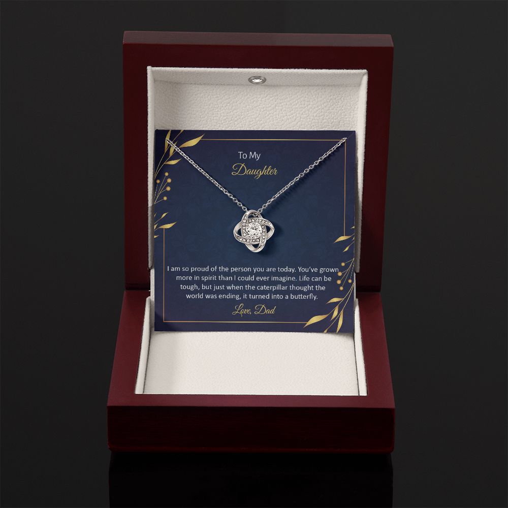 To My Daughter - Love Knot Necklace