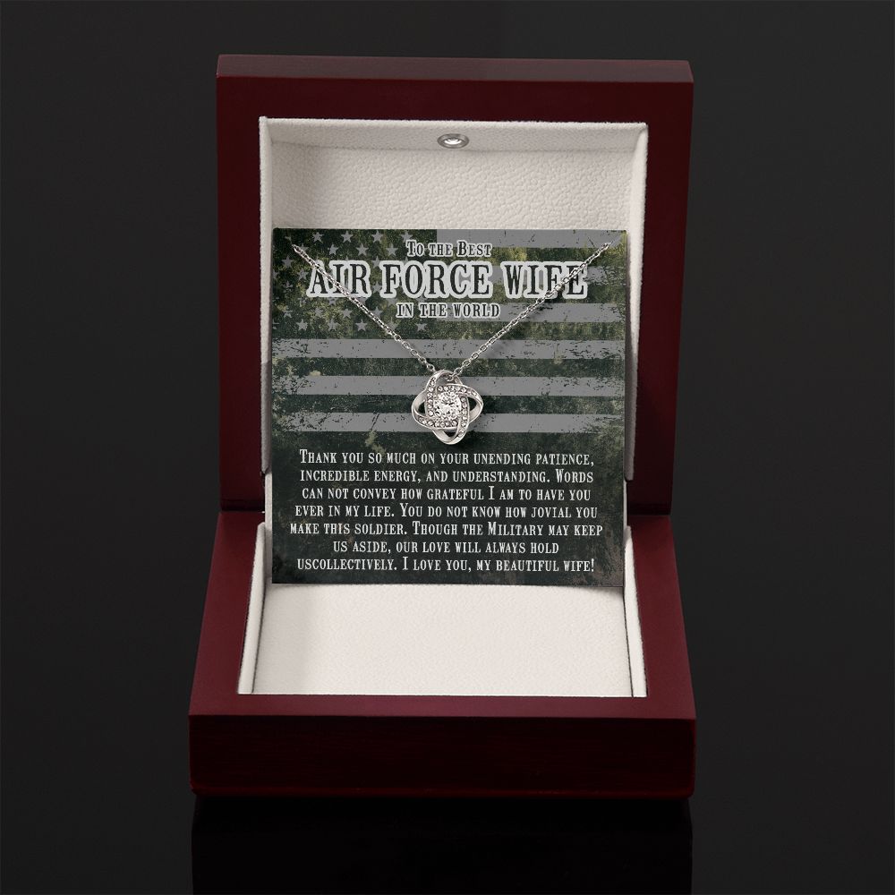 To My Air Force wife - Love Knot Necklace