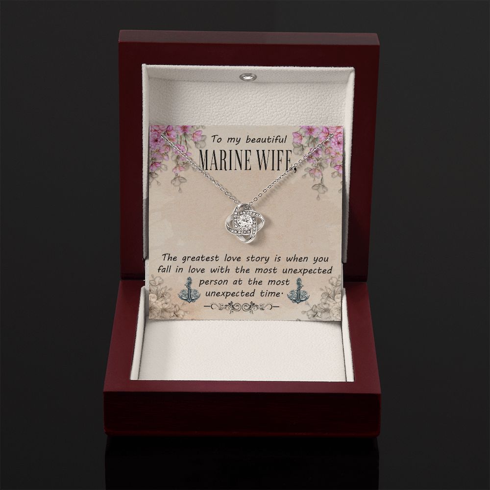 To My Marine Wife - Love Knot Necklace