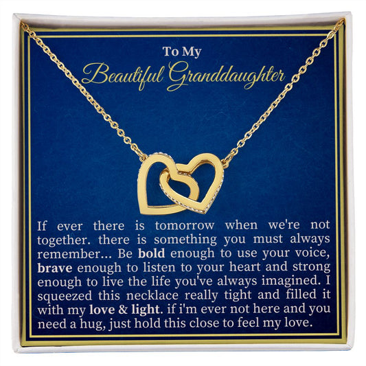 To My Beautiful Granddaughter - Interlocking Hearts Necklace