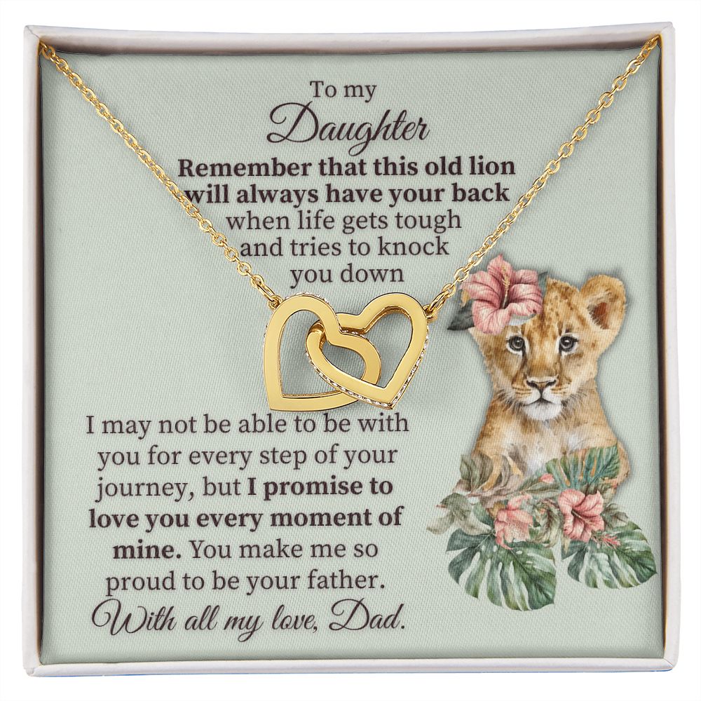 To My Daughter - Interlocking Hearts Necklace