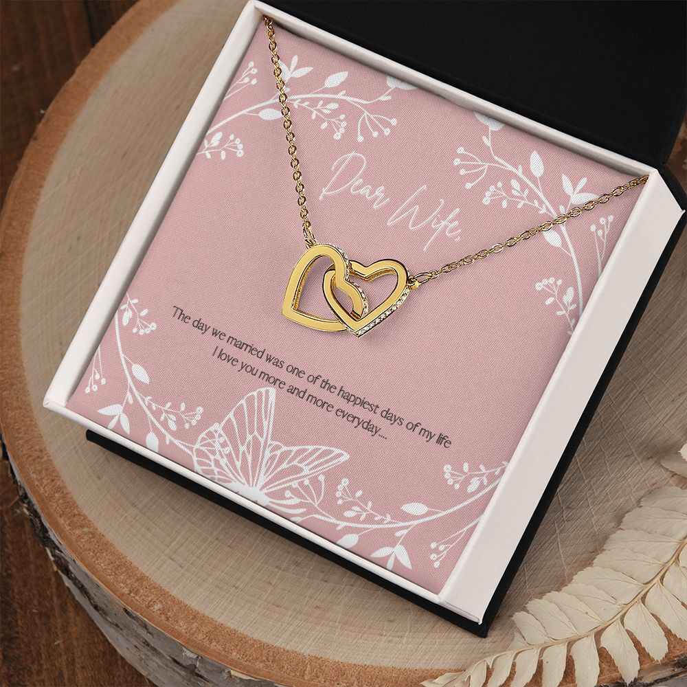 To My Wife - Interlocking Hearts Necklace