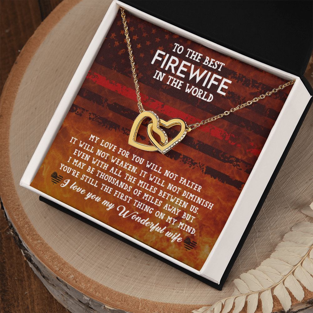 To My Firelighter Wife - Interlocking Hearts Necklace
