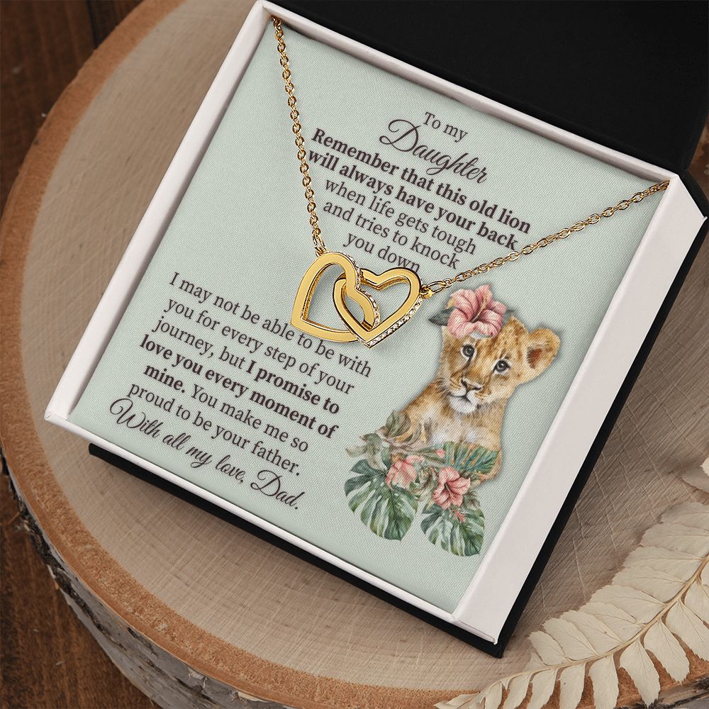 To My Daughter - Interlocking Hearts Necklace