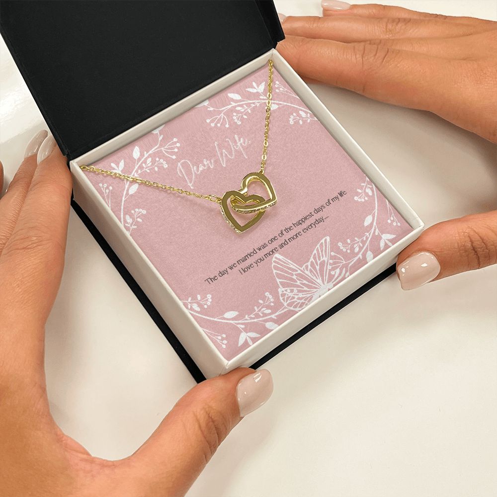 To My Wife - Interlocking Hearts Necklace