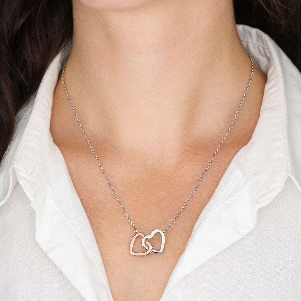 To My Beautiful Army Wife - Interlocking Hearts Necklace