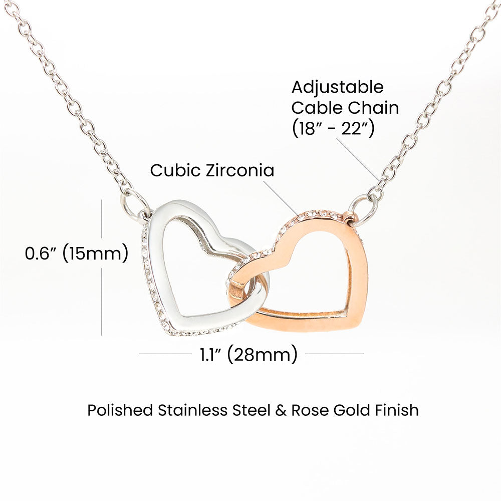To My Beautiful Army Wife - Interlocking Hearts Necklace