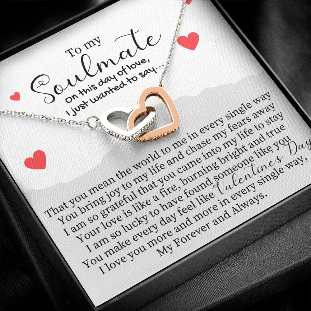 To My Soulmate - Interlocking Hearts Necklace