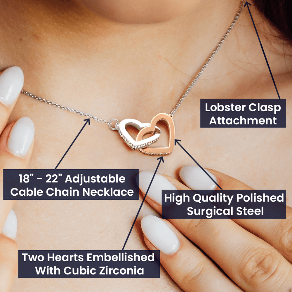 To My Beautiful Army Wife - Interlocking Hearts Necklace