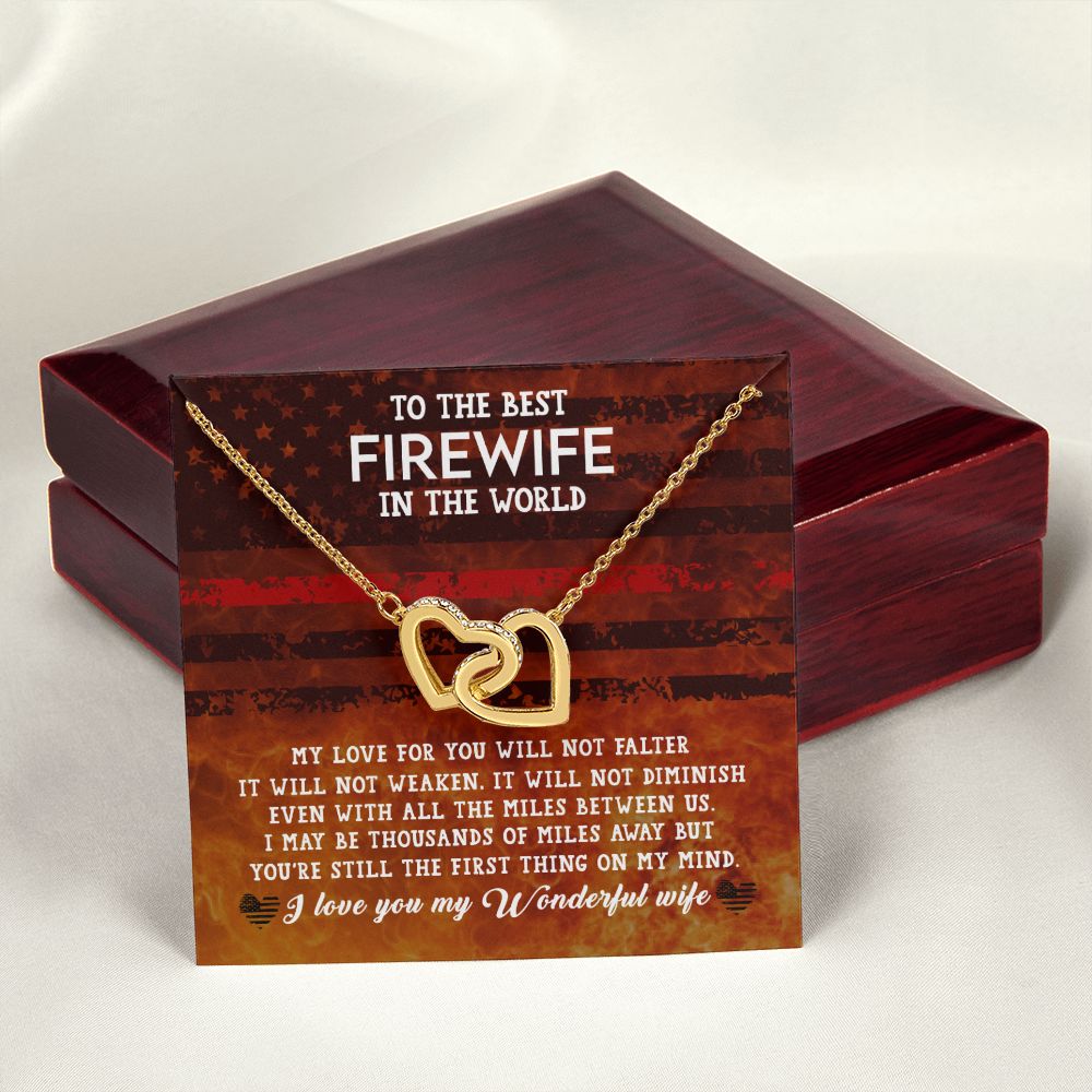 To My Firelighter Wife - Interlocking Hearts Necklace