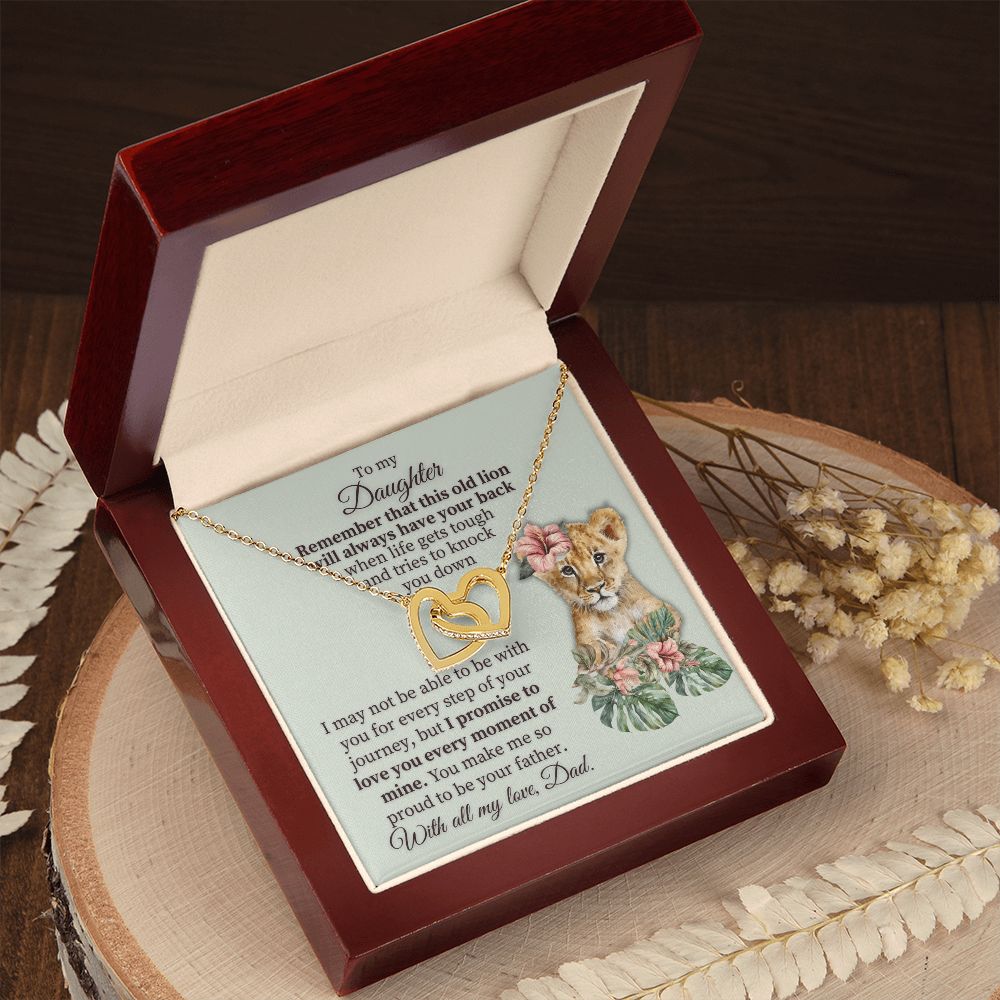 To My Daughter - Interlocking Hearts Necklace