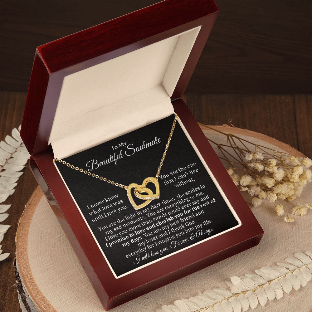 To My Beautiful Soulmate - Interlocking Hearts Necklace
