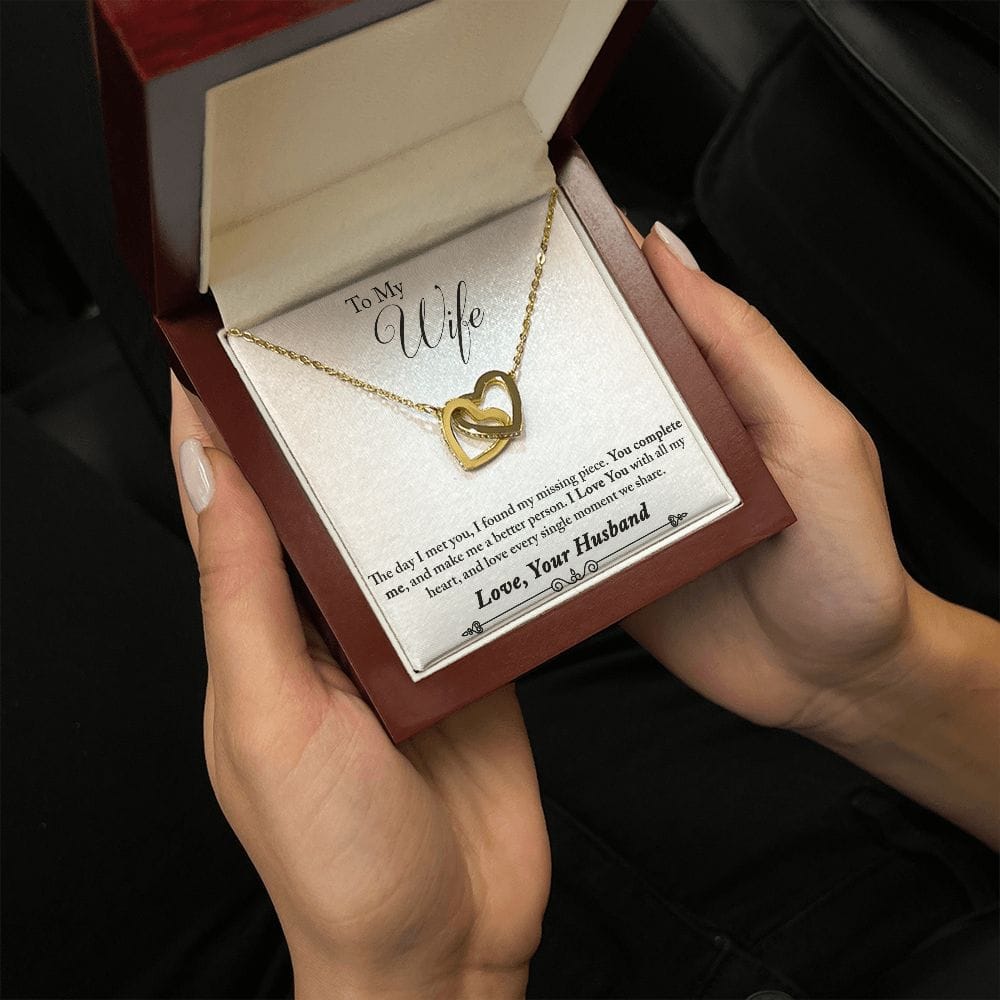 To My Wife - Interlocking Hearts Necklace