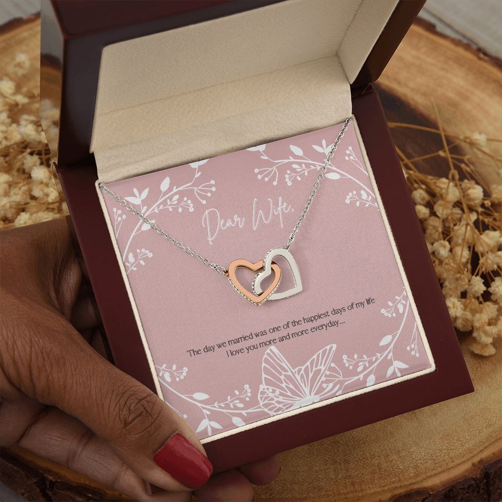 To My Wife - Interlocking Hearts Necklace
