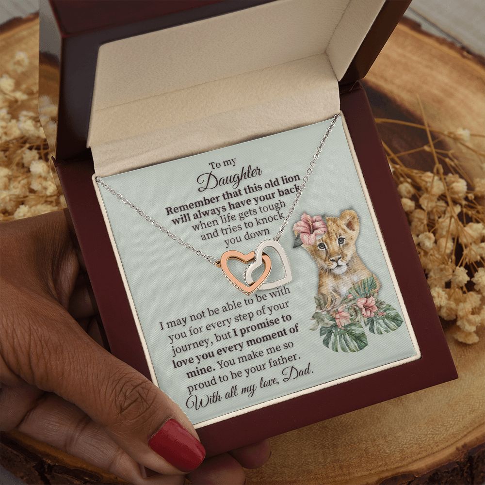 To My Daughter - Interlocking Hearts Necklace
