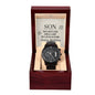 To My Son - Funny Birthday - Black Chronograph Watch With Card