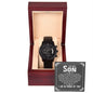 To My Son - Black Chronograph Watch With Card