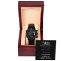 Men's Watch, To Dad - Black Chronograph Watch With Card